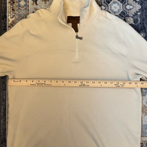 St. John’s Bay Men's Cream Quarter-Zip Sweater Size Medium - Picture 5 of 8